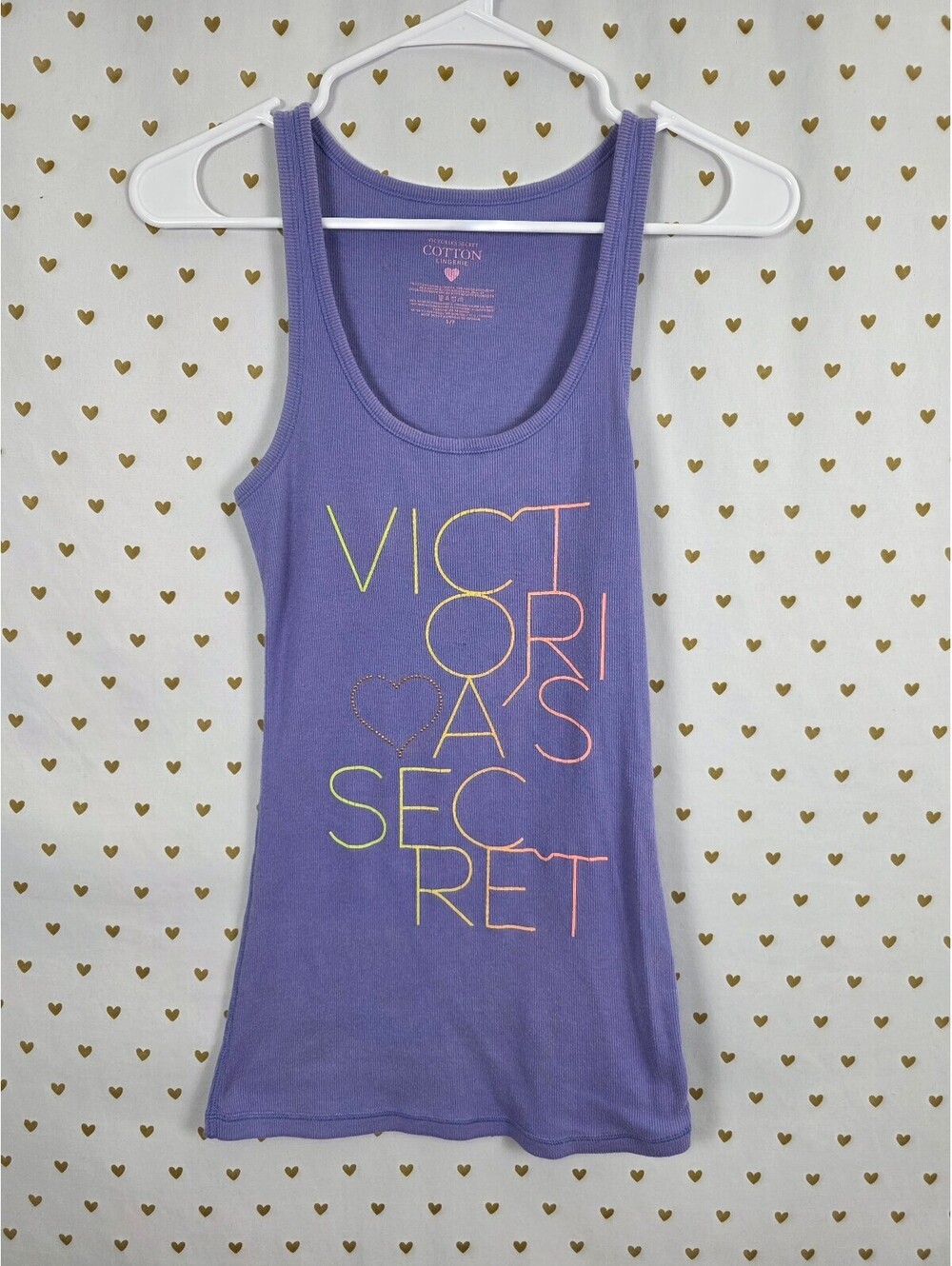 Victorias Secret Purple Vintage cotton ribbed tank Top Small